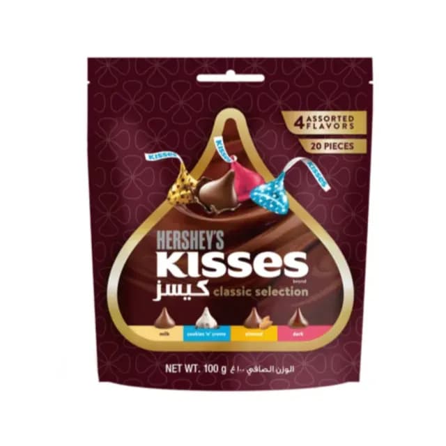 【Hersheys 好時】情侶接吻巧克力套裝 2入x1組(贈提袋 8種口味 牛奶巧克力 草莓巧克力 摩卡巧克力)