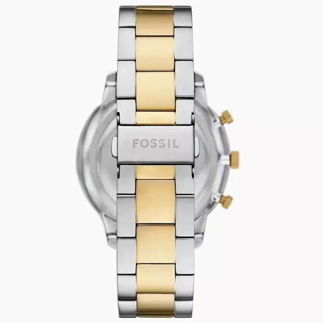 【FOSSIL】Neutra 復古紳士計時手錶-銀x金/44mm 禮物 送禮 推薦(FS6112)