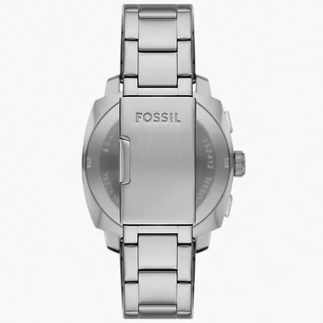 【FOSSIL】Machine 簡約工業風三眼計時手錶-銀x藍/44mm 禮物 送禮 推薦(FS6096)