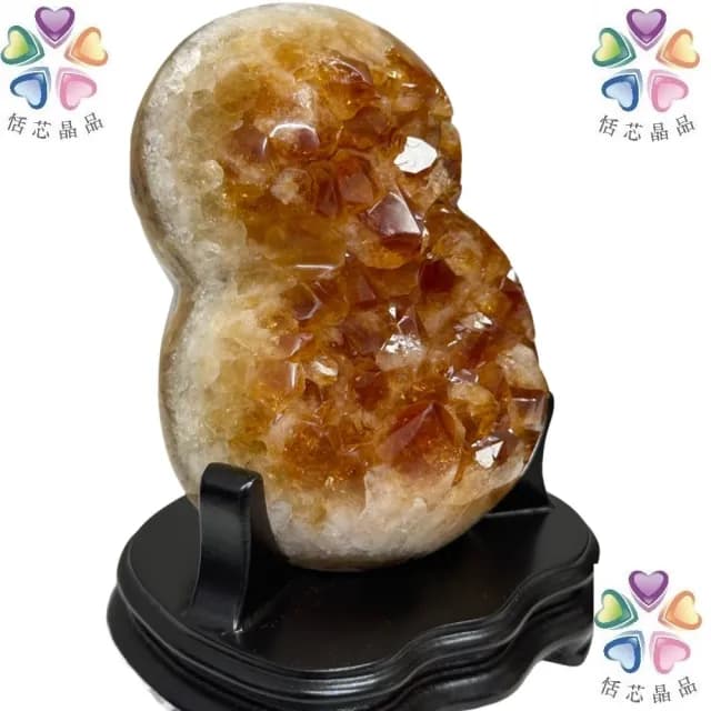【恬芯晶品】VS15頂級黃水晶葫蘆8開運水晶(黃水晶消磁淨化招財開運財位運勢提升天然水晶禮物)