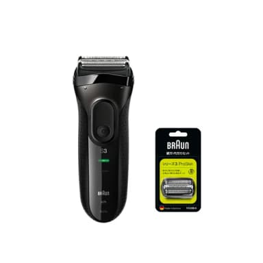 【德國百靈BRAUN】三鋒系列電動刮鬍刀/電鬍刀-黑 3020s-B(刀頭超值組合)