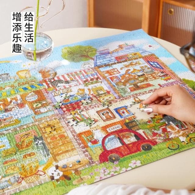 【TOi 圖益】小小貓咖啡館 牛奶雞蛋咖啡香(1000片拼圖DIY 成人治癒休閒益智IP桌遊 收藏擺飾 禮物首選)