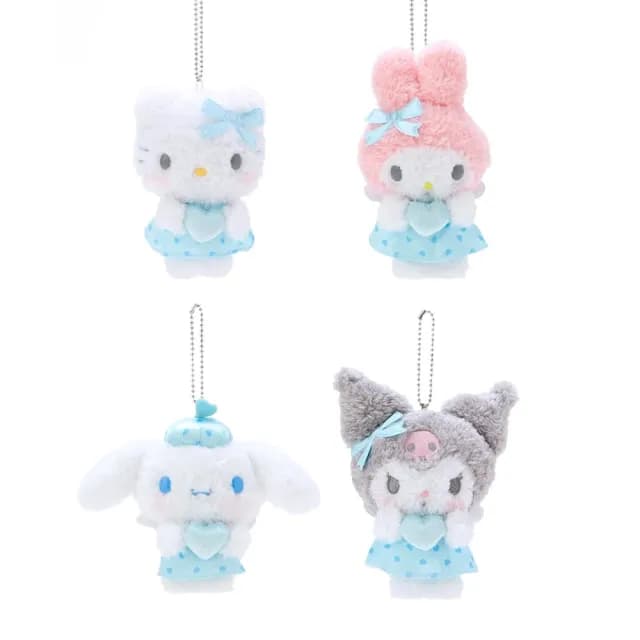 【SANRIO 三麗鷗】夢天使水藍大耳狗酷洛米凱蒂貓玩偶包包吊飾美樂蒂鑰匙圈娃娃(生日女友女兒情人聖誕禮物)