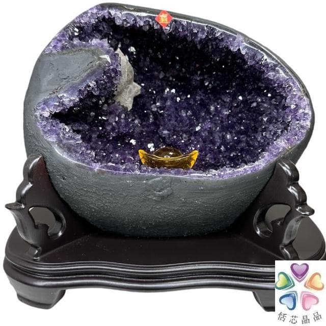 【恬芯晶品】HD13精選烏拉圭紫晶洞錢袋子(圓洞聚財招財貴人開運風水帝王紫水晶新居禮物補財庫聖誕節)
