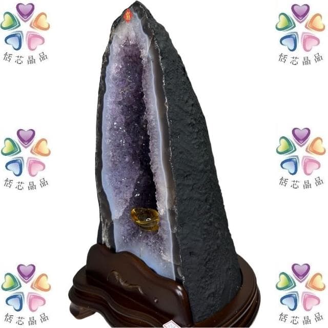 【恬芯晶品】J10精選巴西紫水晶洞新居財位擺設(紫鈦晶晶洞開運招財招貴人開業財位新春禮物)