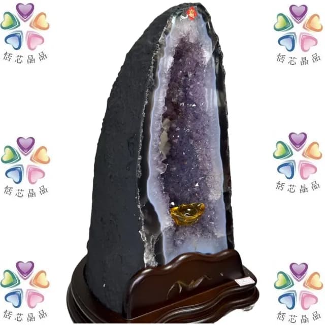 【恬芯晶品】J10精選巴西紫水晶洞新居財位擺設(紫鈦晶晶洞開運招財招貴人開業財位新春禮物)