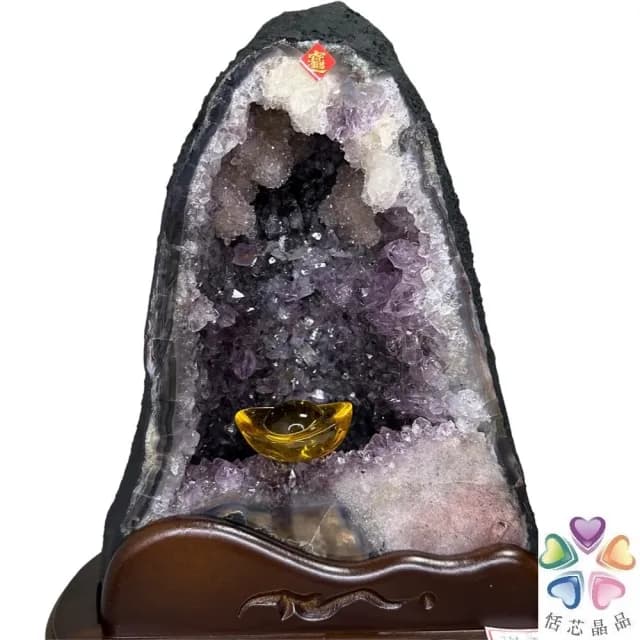 【恬芯晶品】J15精選巴西紫水晶洞新居財位擺設(紫鈦晶晶洞開運招財招貴人開業財位新春禮物)