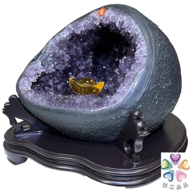 【恬芯晶品】HD17精選烏拉圭紫晶洞6.7KG錢袋子(圓洞聚財招財貴人開運風水帝王紫水晶新居禮物補財庫聖誕節)