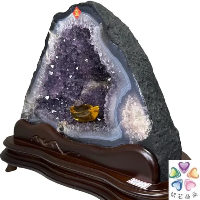 【恬芯晶品】J3精選巴西紫水晶洞新居財位擺設(紫鈦晶晶洞開運招財招貴人開業財位新春禮物)