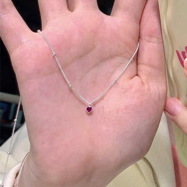 【KT DADA】韓國飾品 愛心項鍊 精緻小禮物 送女生 項鍊 女生飾品 吊墜 吊飾 鎖骨鏈 925 純銀項鍊 小眾設計