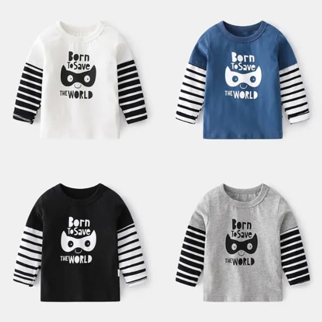 【橘魔法】眼罩造型假兩件長袖上衣(薄長袖 棉T 童裝 男童 中童 兒童)