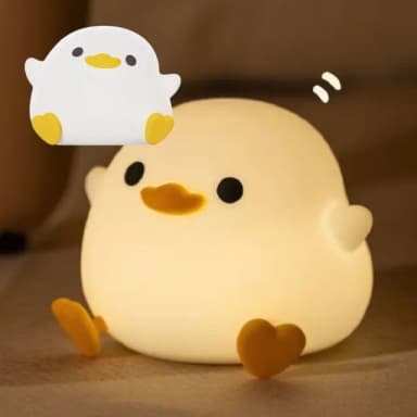 【柔光陪伴】來打我鴨拍拍燈(小夜燈 床頭燈 USB 伴睡 紓壓 禮物 房間 宿舍 雙檔  節能續航 定時 輕捏即亮)