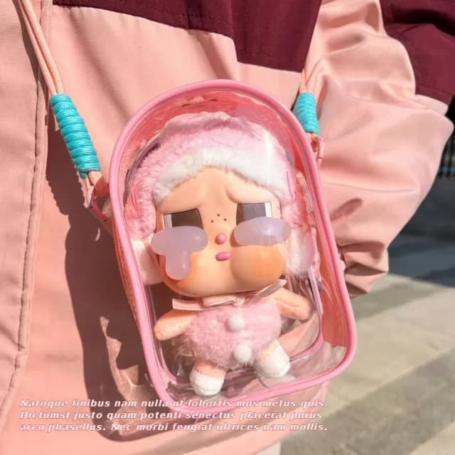 【展示可愛】母親節禮物 Labubu坐坐派對遛娃包(斜挎包 收納包 收納袋 泡泡瑪特 展示袋 置物袋 曬娃包