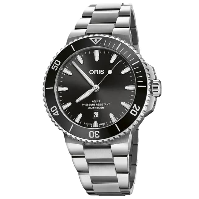 【ORIS 豪利時】Aquis 時間之海系列 潛水機械腕錶 父親節 禮物 送禮 推薦(0173377894154-0782304PEB)