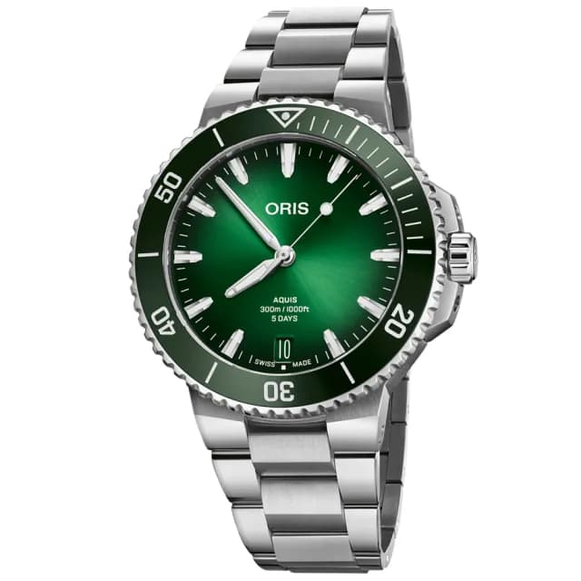 【ORIS 豪利時】Aquis 時間之海系列 潛水機械腕錶 父親節 禮物 送禮 推薦(0173377894157-0782304PEB)