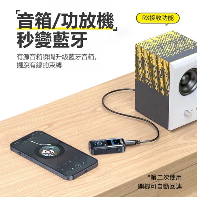 【Nil】雙11 GT69 車載數顯音頻適配器 藍牙5.4 AUX車用音響發射器 手機平板電腦TF卡接收器