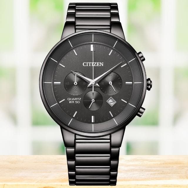 【CITIZEN 星辰】Chronograph系列 簡約計時石英腕錶 母親節 禮物 推薦(AN8227-53H)