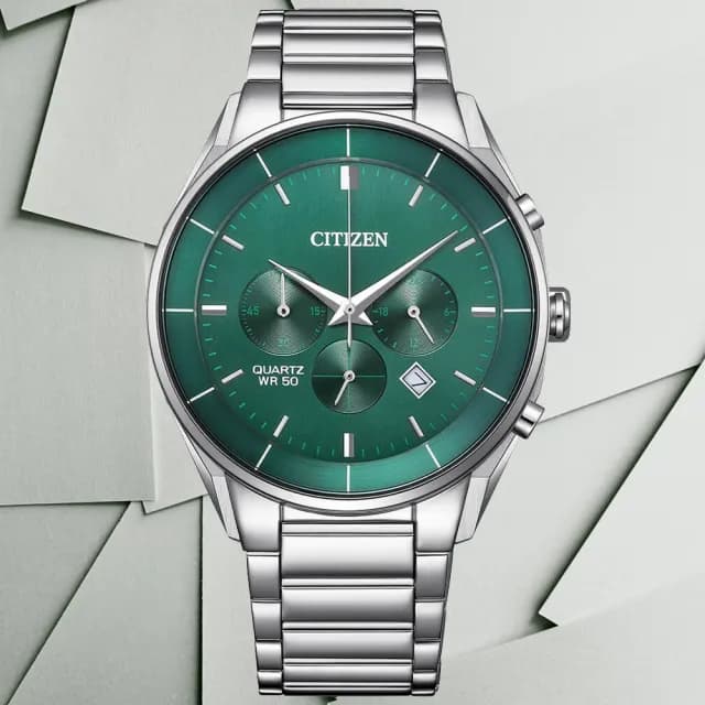【CITIZEN 星辰】Chronograph系列 型男必備 三眼計時腕錶 七夕 情人節 送禮 推薦(AN8220-52X)