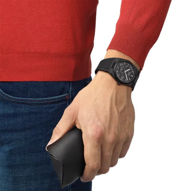 【TISSOT 天梭】PRX系列 李棟旭配戴款 鍛造碳纖維機械腕錶 雙11 特惠 推薦(T1379079720100)