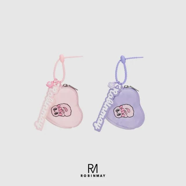 【ROBINMAY】艾絲樂小兔聯名 Esther Bunny 愛心吊飾零錢包(拉鍊封口/多色任選)