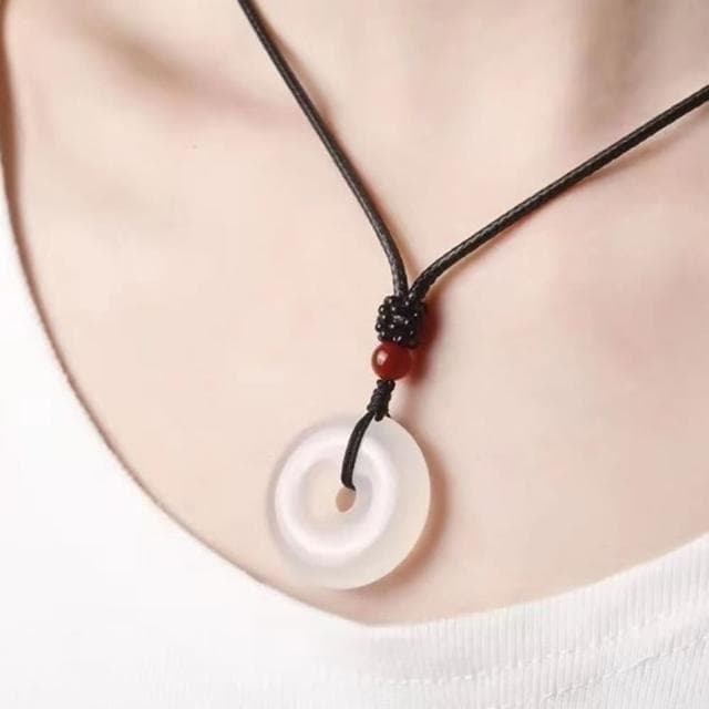 【Penny珮妮】冰種白玉髓平安扣吊墜項鍊3cm(母親節 交換禮物 送女友 生日禮 情人節 尾牙 新年 結婚)