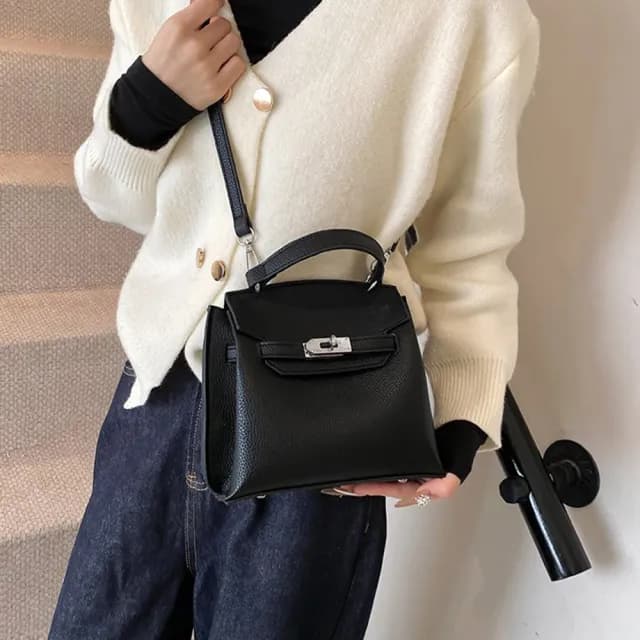 【LEESA】復古手提包\女生禮物\包包\手提包\斜背包女\荔枝紋包包\togo包\韓國包包\迷你包\小包 