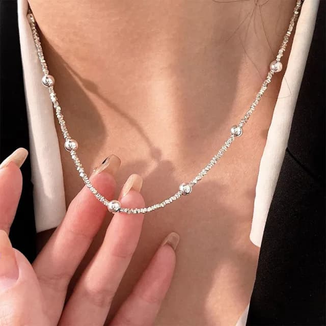 【LEESA】父親節禮物 純銀項鍊\抗過敏項鍊\女生飾品\s925純銀項鍊\女生項鍊\小禮物\女友生日禮物\個性項鍊\