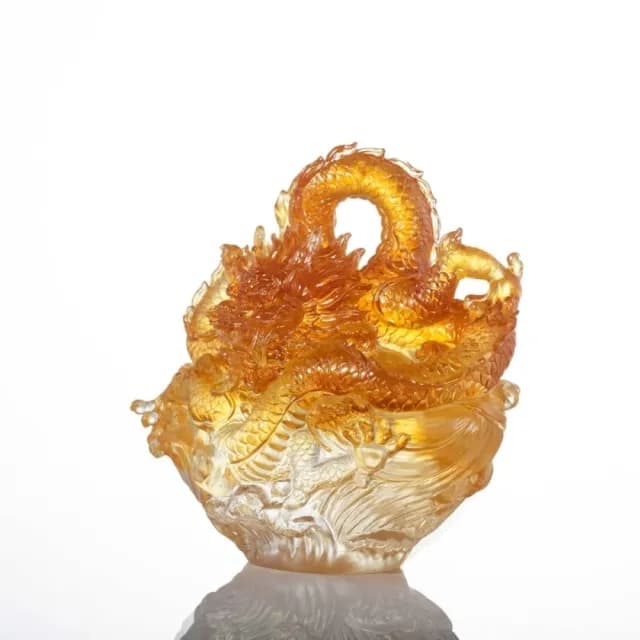 【琉璃工房 LIULI】祥龍錦簇  入厝禮/開店禮物(結婚禮物/入厝禮/琉璃/禮物/水晶/藝術品/擺飾/禮贈/企業)
