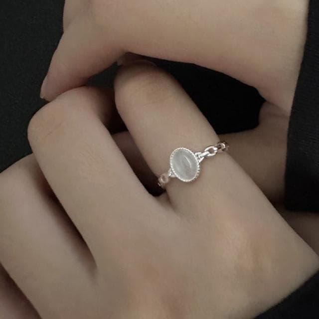 【LEESA】開口戒指\生日禮物\水晶戒指\白水晶\ins戒指\個性戒指\925純銀戒指\銀戒指\通體純銀\