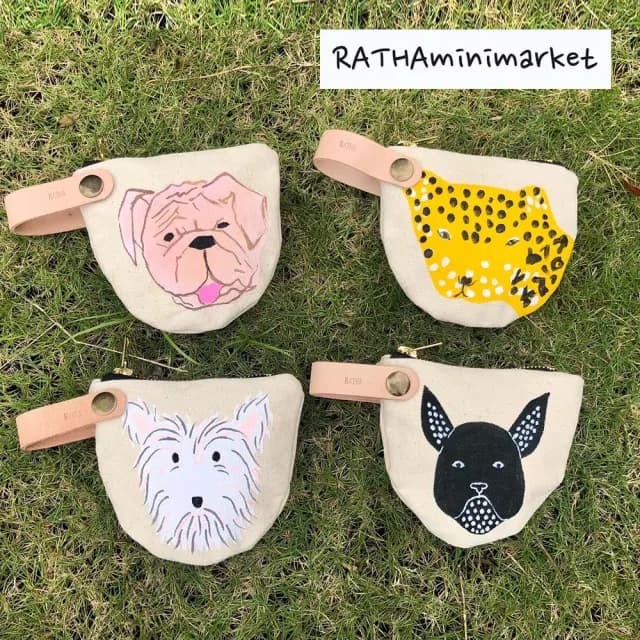 【RATHA】雙11 泰國手繪帆布零錢包(曼谷品牌)