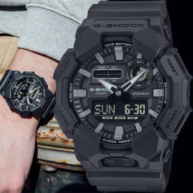 【CASIO 卡西歐】G-SHOCK 10年電力雙顯手錶 學生錶 送禮 禮物 推薦(GA-010-1A1)