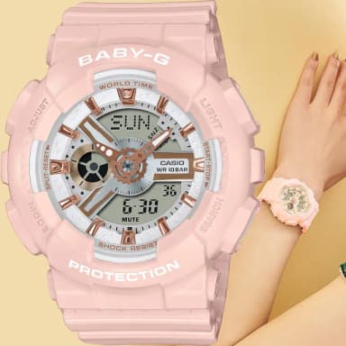 【CASIO 卡西歐】Baby-G 街頭風格雙顯手錶 送禮 禮物 推薦(BA-110XRG-4A)