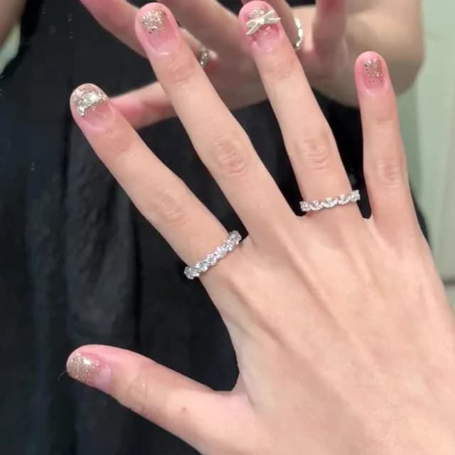 【LEESA】父親節禮物 個性戒指\高級感\蕾絲花邊\女生生日禮物\戒指女\925\純銀戒指\簡約ins風\小眾設計\指