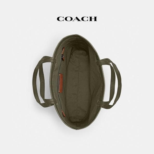 【COACH】蔻馳官方直營 HALL 33號托特手袋-軍綠色(CO840)