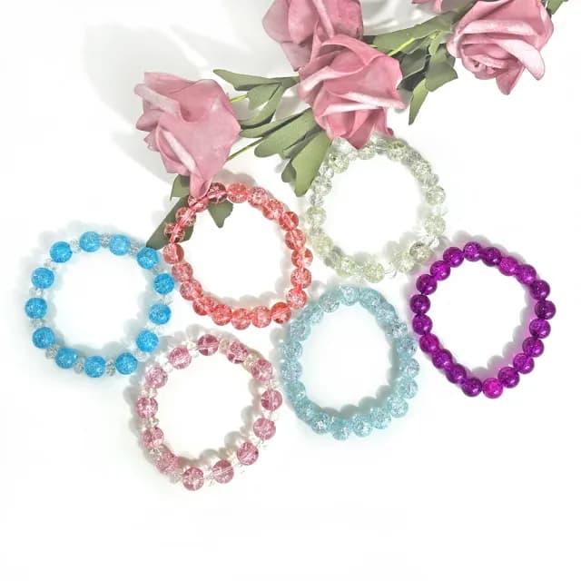 【德山珠寶】5A級10mm多色微爆花晶穿搭配色水晶琉璃造型手鍊(情人節生日禮物飾品母親節水晶手鍊/CE476)