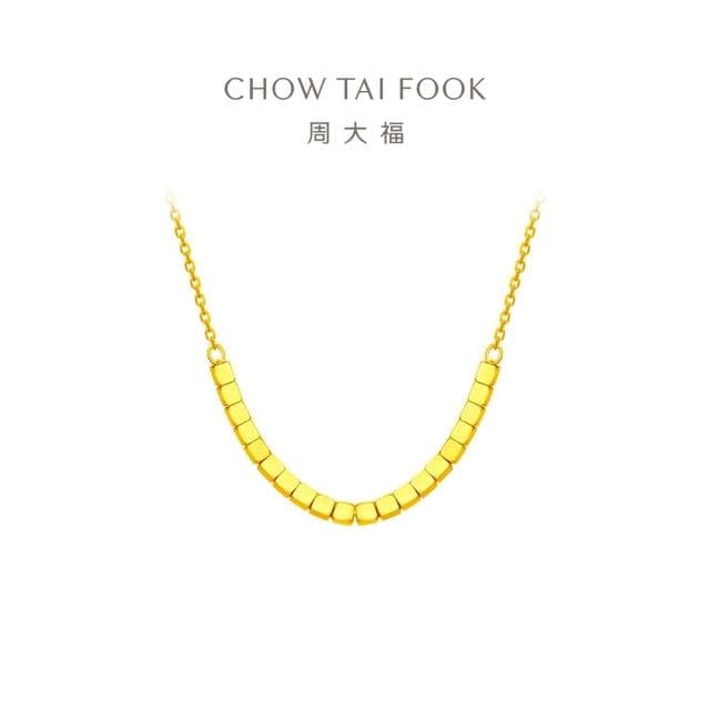 【周大福】ING系列 蹦迪方珠黃金項鍊_計價黃金(鍊長40cm)