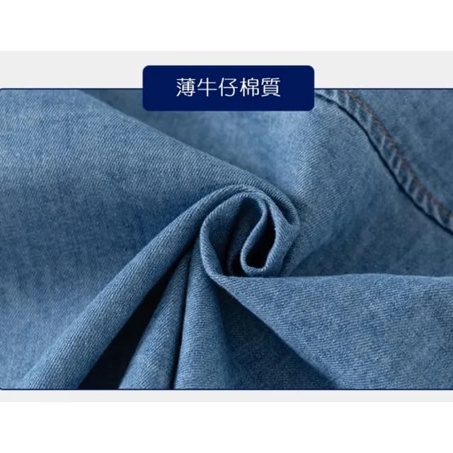 【橘魔法】雙口袋長袖牛仔襯衫(長袖上衣 薄外套 罩衫 中性款 薄長袖 男童 女童 童裝 兒童)