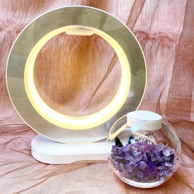 【OSTARA FLORIST 奧斯塔拉花藝】爆款新色 永生花懸浮檯燈含藍芽音響(永生花、居家生活、節日送禮)