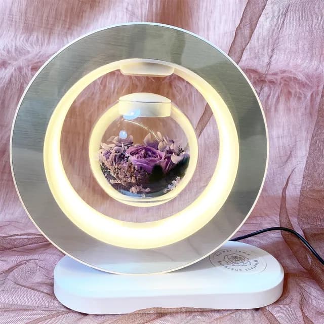 【OSTARA FLORIST 奧斯塔拉花藝】爆款新色 永生花懸浮檯燈含藍芽音響及無線充電(永生花、居家生活、花禮)