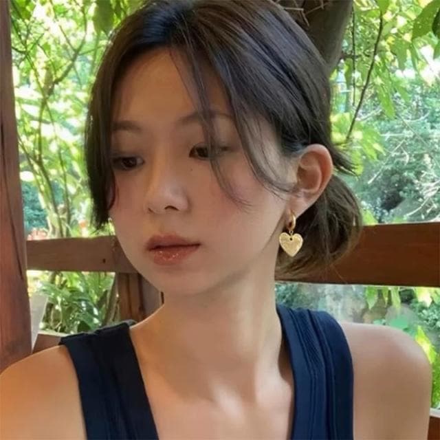【MoonDy】愛心 耳環女 復古 磨砂熔岩 桃心吊墜 耳釘 大愛心耳環 垂墜 交換禮物 生日禮物 禮物 小眾飾品
