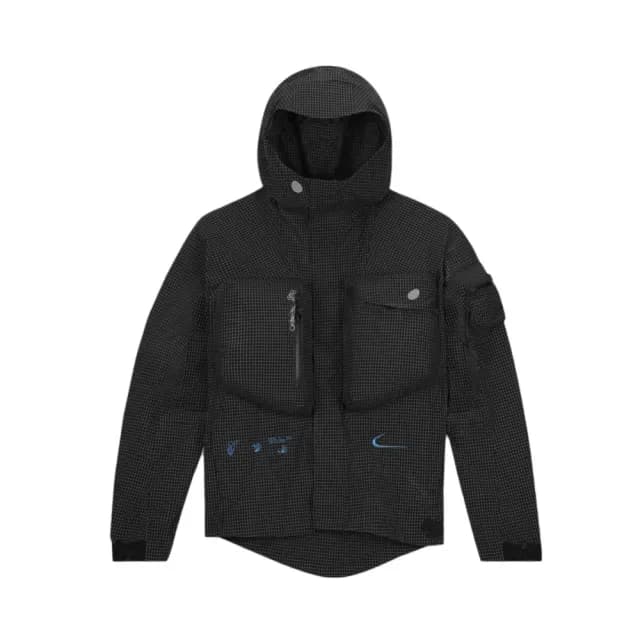 【NIKE 耐吉】Nike x Off-White Jacket 尼龍外套 黑藍 聯名款 抗撕裂 防潑水 拉鍊口袋 DN1750-010