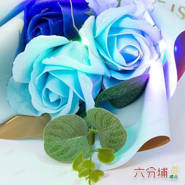 【六分埔禮品】LED珍珠美人玫瑰香皂花束(Ins生日畢業禮物花束人造花母親節告白情人節求婚)