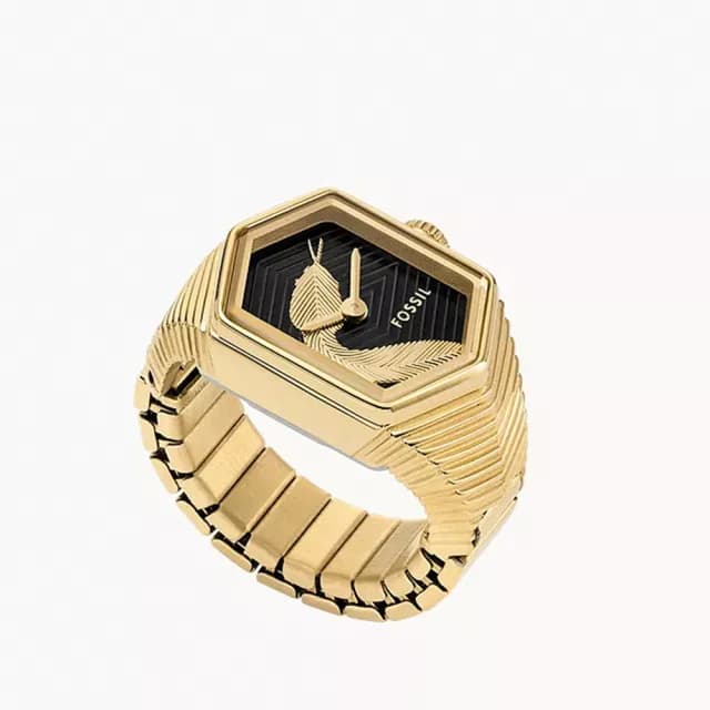 【FOSSIL】Watch Ring 金蛇璀璨手錶戒指 戒指錶-金 禮物 送禮 推薦(ES5382)