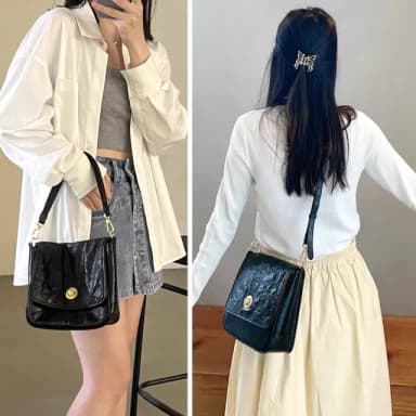 【LEESA】皺紋包\腋下包\單肩包\斜背包\真皮包包\復古包包\牛皮包包\禮物\包包\復古托特包\肩背真皮包