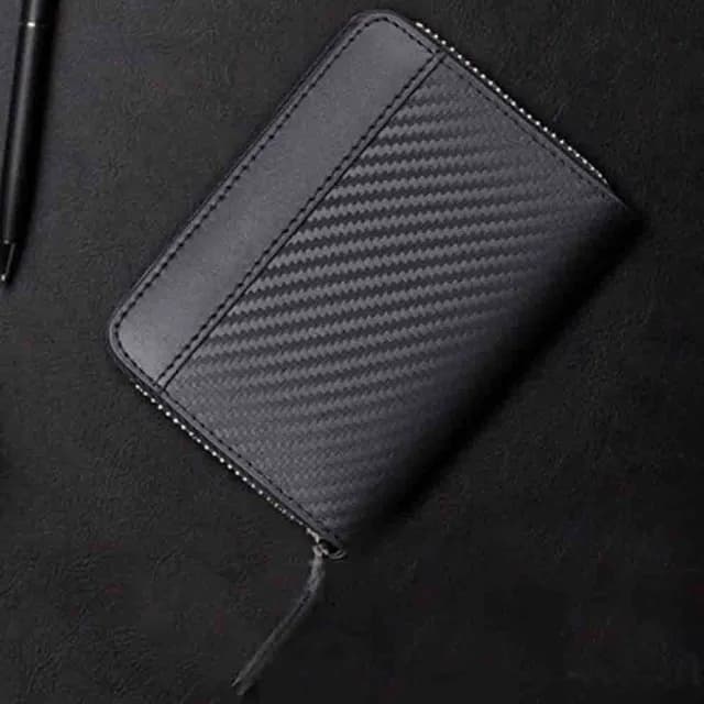 【LEESA】雙11 黑色錢包\碳纖紋短夾\卡夾\零錢包\日本零錢包\拉鍊零錢包\錢包\招財錢包\零錢包 