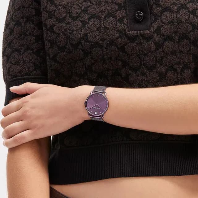 【COACH】Elliot 經典山茶花米蘭帶女錶-36mm 520禮物 送禮 手錶(CO14504211)