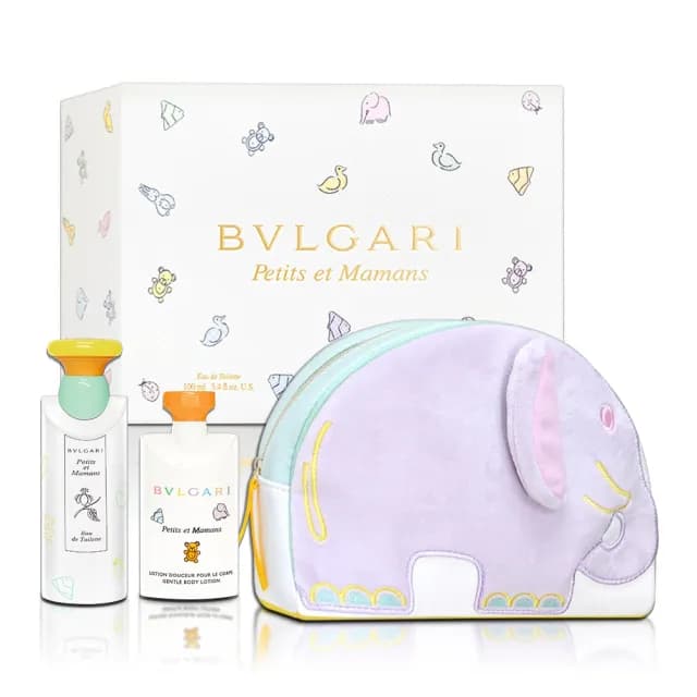 【BVLGARI 寶格麗】甜蜜寶貝香氛禮盒-淡香水100ML+身體乳75ML+化妝包(平行輸入)