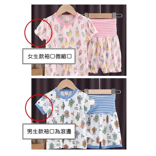 【橘魔法】滿印透氣竹節棉護肚套裝(居家服 護肚褲 睡衣 男童 女童 中性款 中童 兒童 童裝)