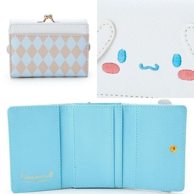 【SANRIO 三麗鷗】大耳狗喜拿酷洛米Kuromi短夾皮夾票卡零錢包水藍紫黑(女孩女友禮物送禮招財錢包)