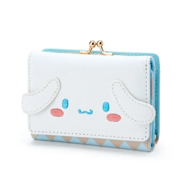【SANRIO 三麗鷗】大耳狗喜拿酷洛米Kuromi短夾皮夾票卡零錢包水藍紫黑(女孩女友禮物送禮招財錢